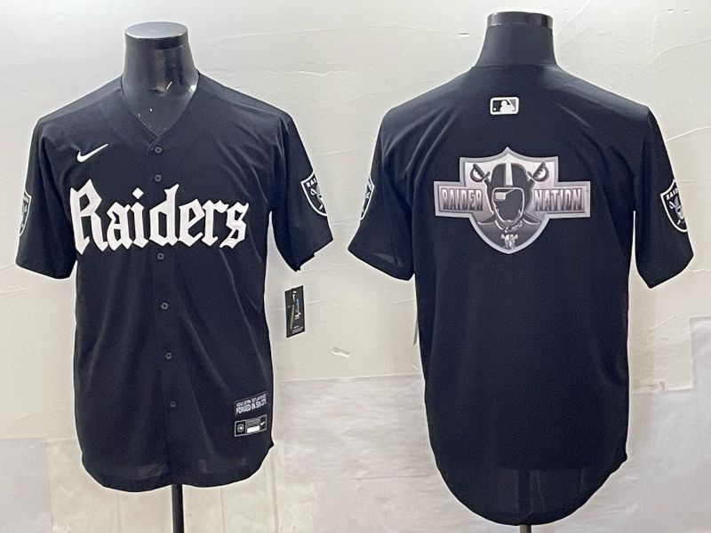 Men 2025 Oakland Raiders Blank Black 6th generation Joint Name Nike Limited NFL Jersey style 010
